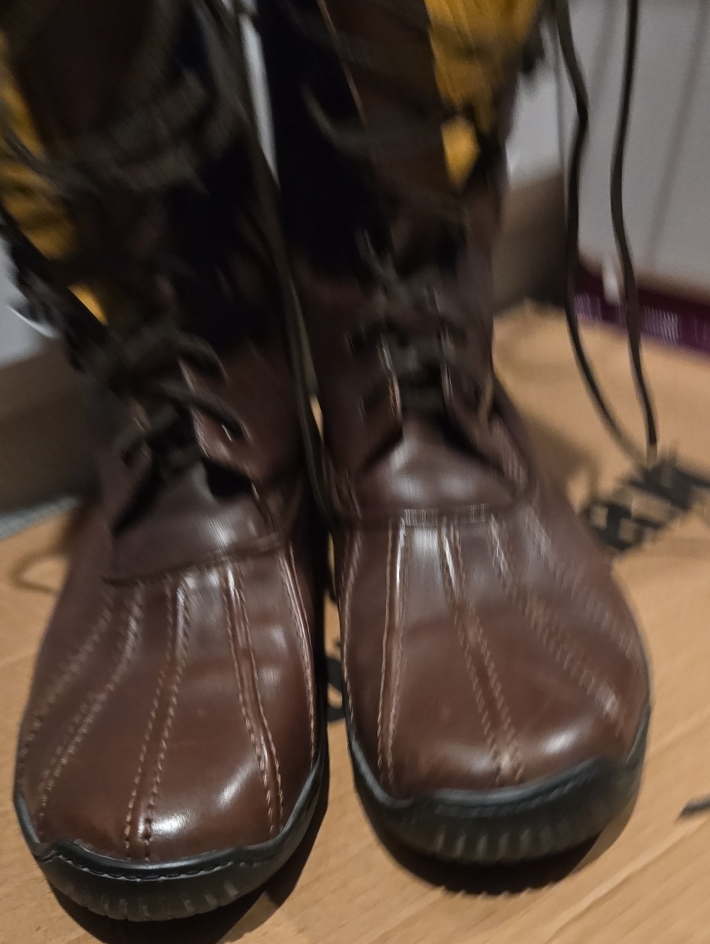 Men's Polo By Ralph Lauren  Brown Lace-Up Leather Boots